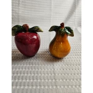 Sonoma By Sakura Apple Pear Salt &‎ Pepper Shaker Fruit Kitchen Decor Ceramic